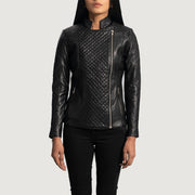 
Orient Grain Tepattu Musta Nahkainen Biker-takki Naisille in Black Sheepskin Leather - Edestä ja räätälöity siluetti | Osta verkosta