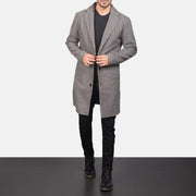
Petrillo Grey Wool Single Breasted Nahkatakki pitkä Miehille in Grey Synthetic Wool - Edestä ja räätälöity siluetti | Osta verkosta