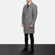 
Grey Synthetic Wool Trench Coat - Takaa istuvilla olkapäillä ja siistillä helmalla