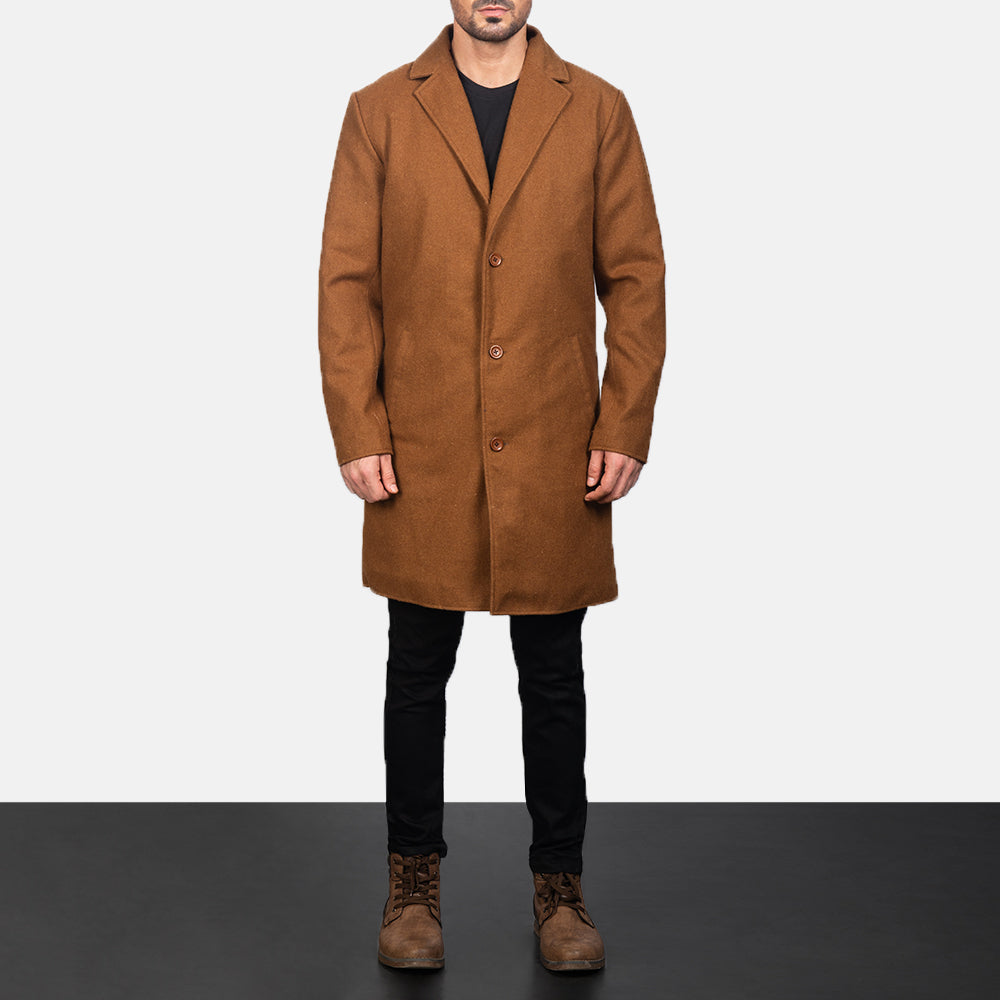 
Petrillo Khaki Wool Single Breasted Nahkatakki pitkä Miehille in Khaki Synthetic Wool - Edestä ja räätälöity siluetti | Osta verkosta