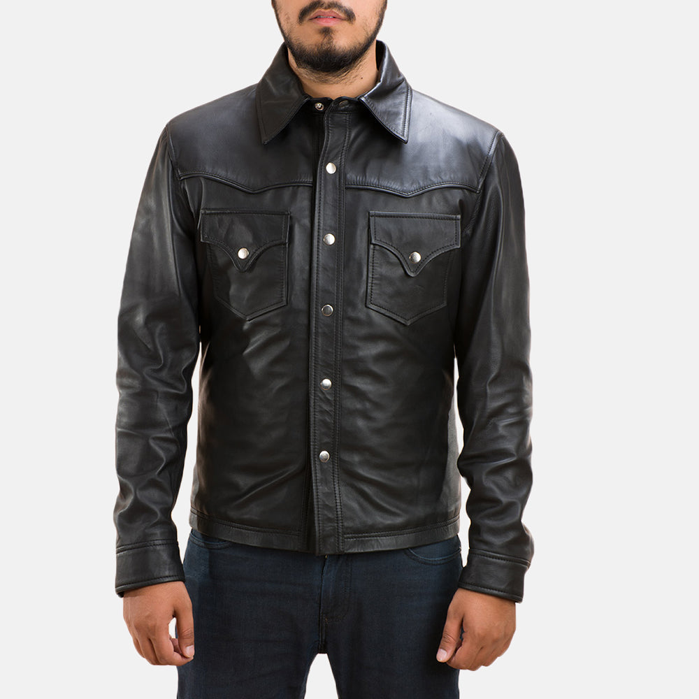 
Black Sheepskin leather Jacket - Takaa istuvilla olkapäillä ja siistillä helmalla
