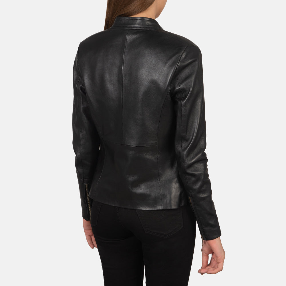 Rave Ruskea Nahkainen Biker-takki Naisille – alternate product view 5