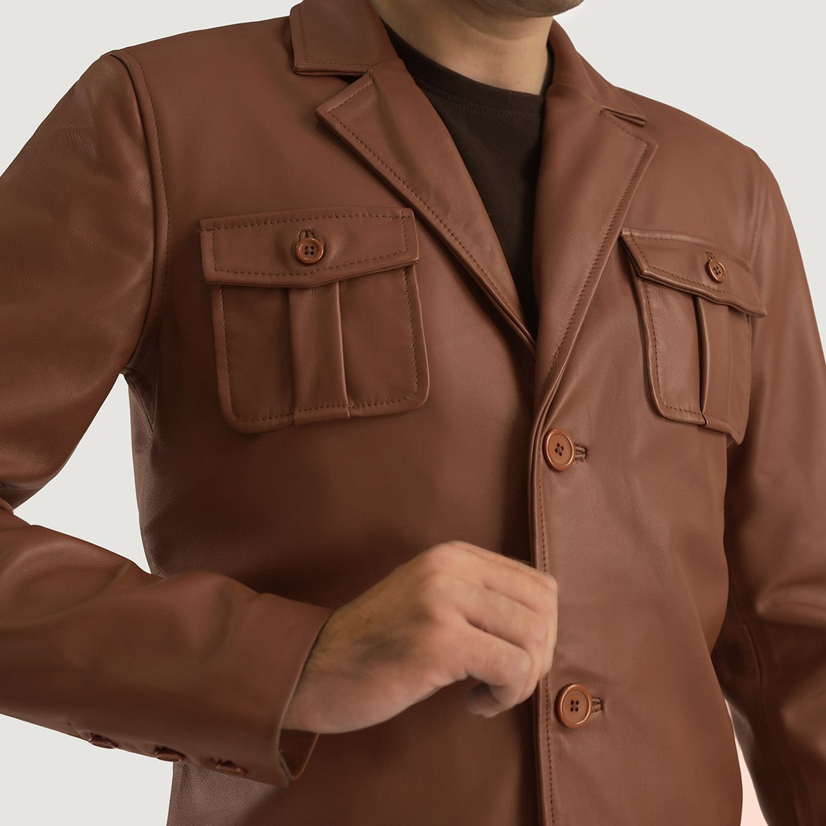 Ray Cutler Nahkatakki Miehille – alternate product view 6