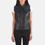 
Rayne Moto Musta Nahkaliivi Naisille in Black Sheepskin Leather - Edestä ja räätälöity siluetti | Osta verkosta