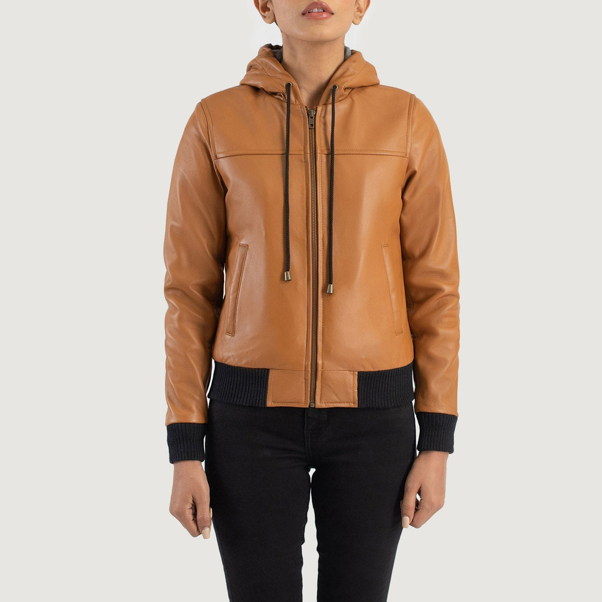 
Rebella Hooded Nahkainen Pommitakki Naisille – alternate product view 4