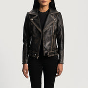 
Rumy Kastanjanruskea Nahkainen Biker-takki Naisille – alternate product view 1