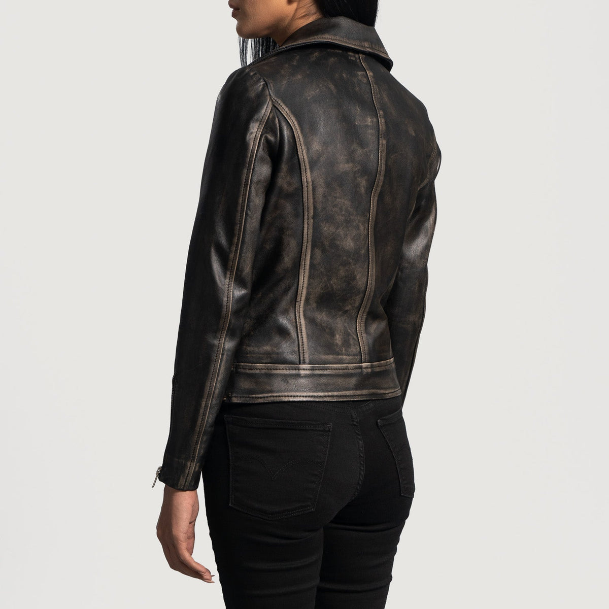 
Rumy Kastanjanruskea Nahkainen Biker-takki Naisille – alternate product view 5