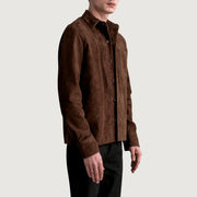 
Brown Goatskin suede Jacket - Takaa istuvilla olkapäillä ja siistillä helmalla