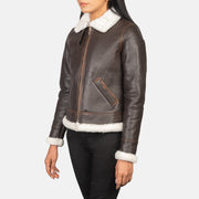 
Sherilyn B-3 Musta Nahkainen Pommitakki Naisille – alternate product view 2