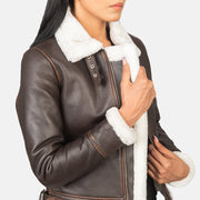 
Sherilyn B-3 Musta Nahkainen Pommitakki Naisille – alternate product view 6
