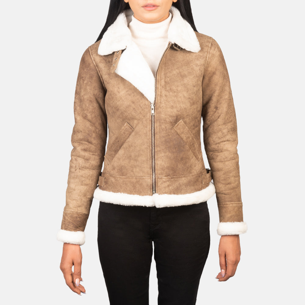 
Sherilyn B-3 Musta Nahkainen Pommitakki Naisille – alternate product view 1
