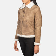 
Sherilyn B-3 Musta Nahkainen Pommitakki Naisille – alternate product view 2