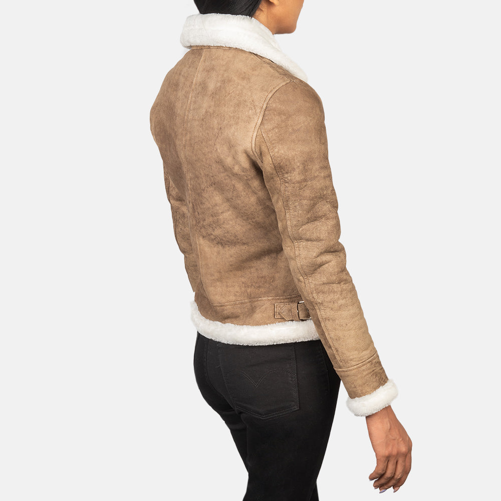 
Sherilyn B-3 Musta Nahkainen Pommitakki Naisille – alternate product view 5