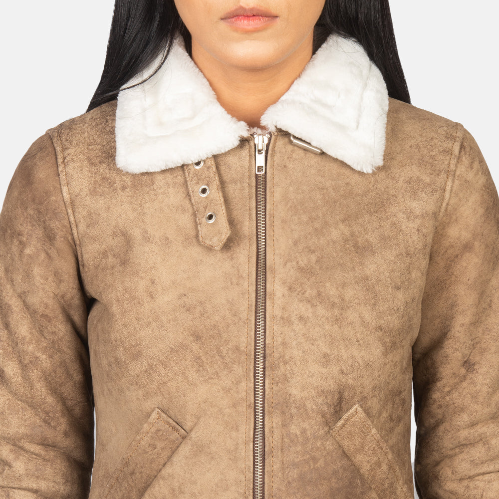 
Sherilyn B-3 Musta Nahkainen Pommitakki Naisille – alternate product view 6