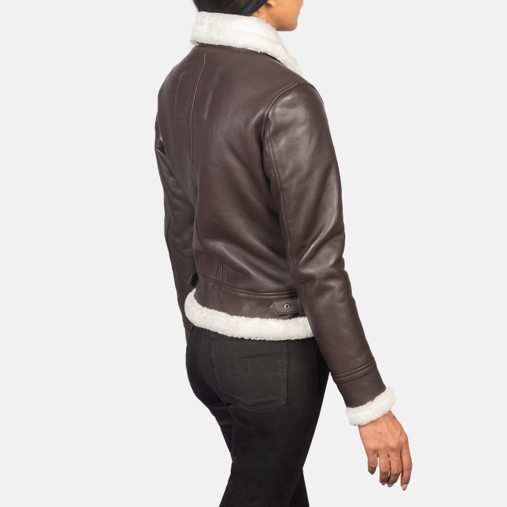 
Sherilyn B-3 Musta Nahkainen Pommitakki Naisille – alternate product view 5