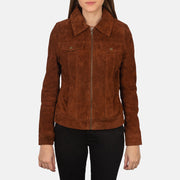 
Brown Goatskin suede Jacket - Takaa istuvilla olkapäillä ja siistillä helmalla