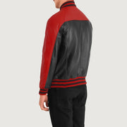 Terrance Musta Varsity Nahkatakki Miehille – alternate product view 4
