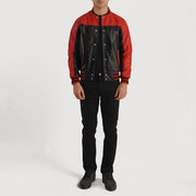 Terrance Musta Varsity Nahkatakki Miehille – alternate product view 5