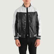 Terrance Musta Varsity Nahkatakki Miehille – alternate product view 1