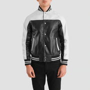 Terrance Musta Varsity Nahkatakki Miehille – alternate product view 4