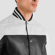Terrance Musta Varsity Nahkatakki Miehille – alternate product view 6