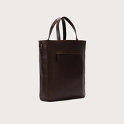 
The Poet Vintage Brown Leather Tote Bag For Men & Women - Rakenteellinen sivuprofiili ja tilavuus