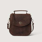 
The Sandra Vintage Distressed Brown Leather Saddle Bag For Women in Distressed Brown Full-Grain Leather - Full Exterior Edestä ja räätälöity siluetti | Osta verkosta