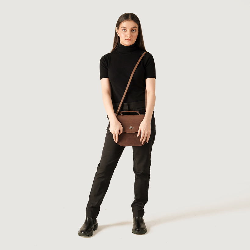 The Sandra Vintage Vaaleanruskea Leather Saddle Bag