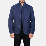 Men's Thomas Blue Wool Nahkatakki Miehille in Navy Blue Synthetic Wool - Front Profile View &amp; Tailored Silhouette | Buy Online