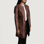 
Maroon Sheepskin leather Coat - Takaa istuvilla olkapäillä ja siistillä helmalla