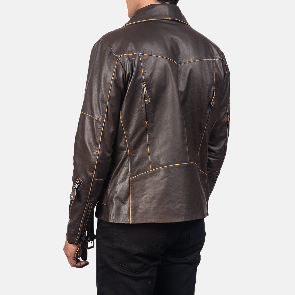 Vincent Musta Nahkainen Biker-takki Miehille – alternate product view 5