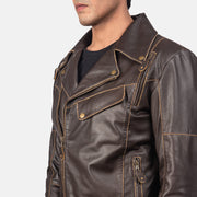 Vincent Musta Nahkainen Biker-takki Miehille – alternate product view 6