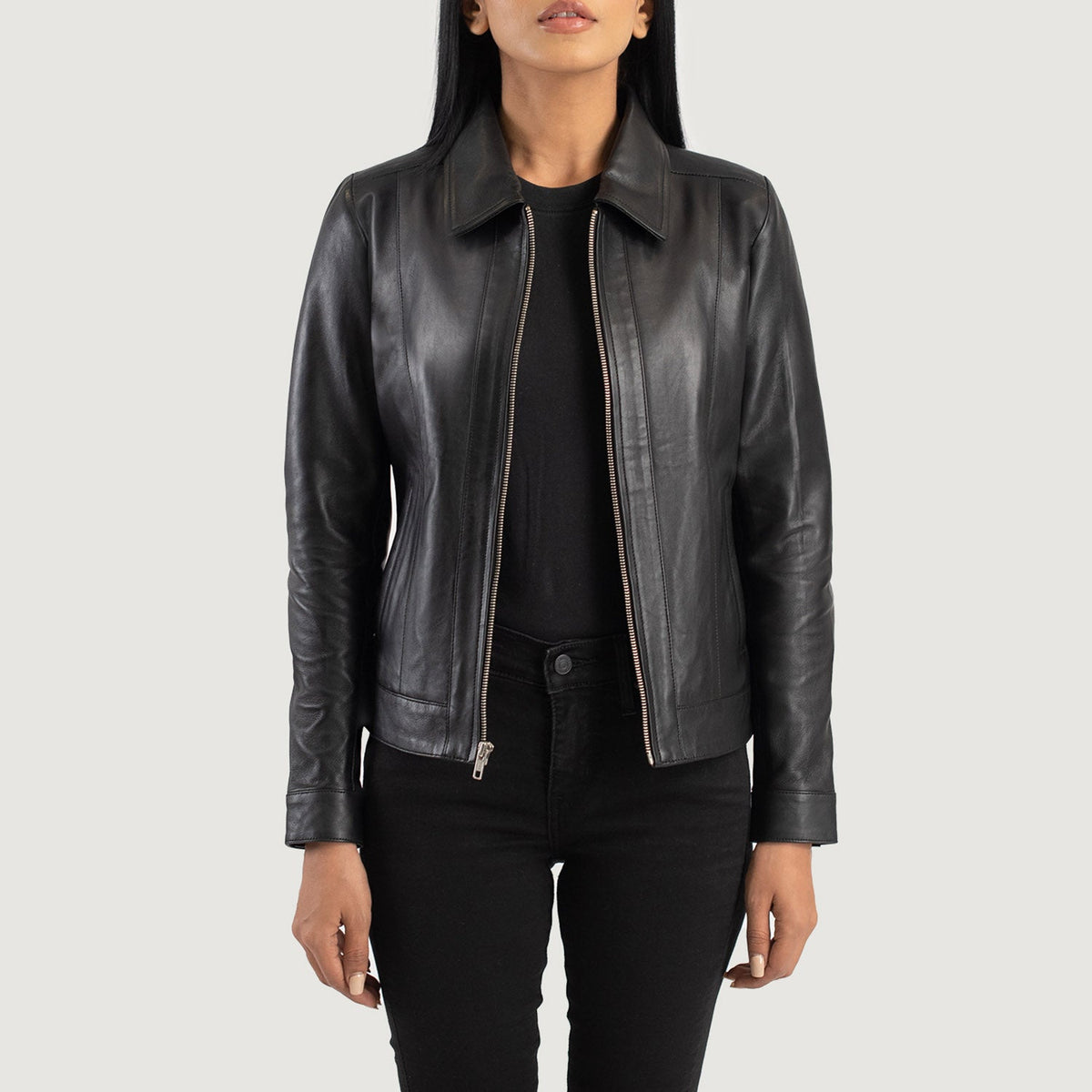 Vixen Classic Collar Nahkatakki Naisille – alternate product view 1