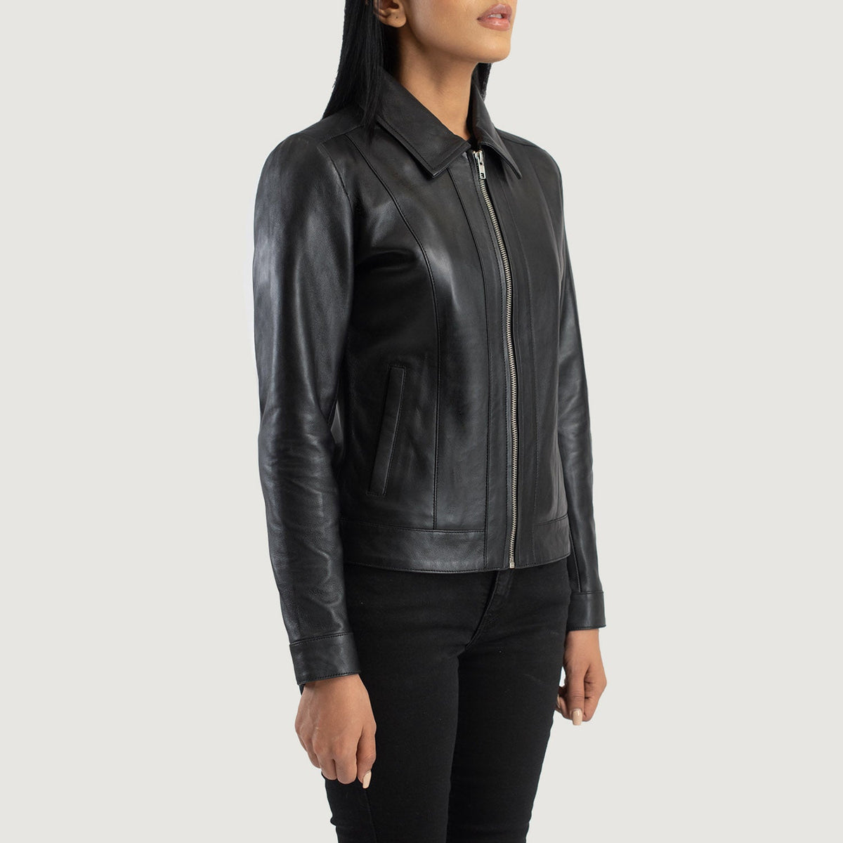 Vixen Classic Collar Nahkatakki Naisille – alternate product view 2