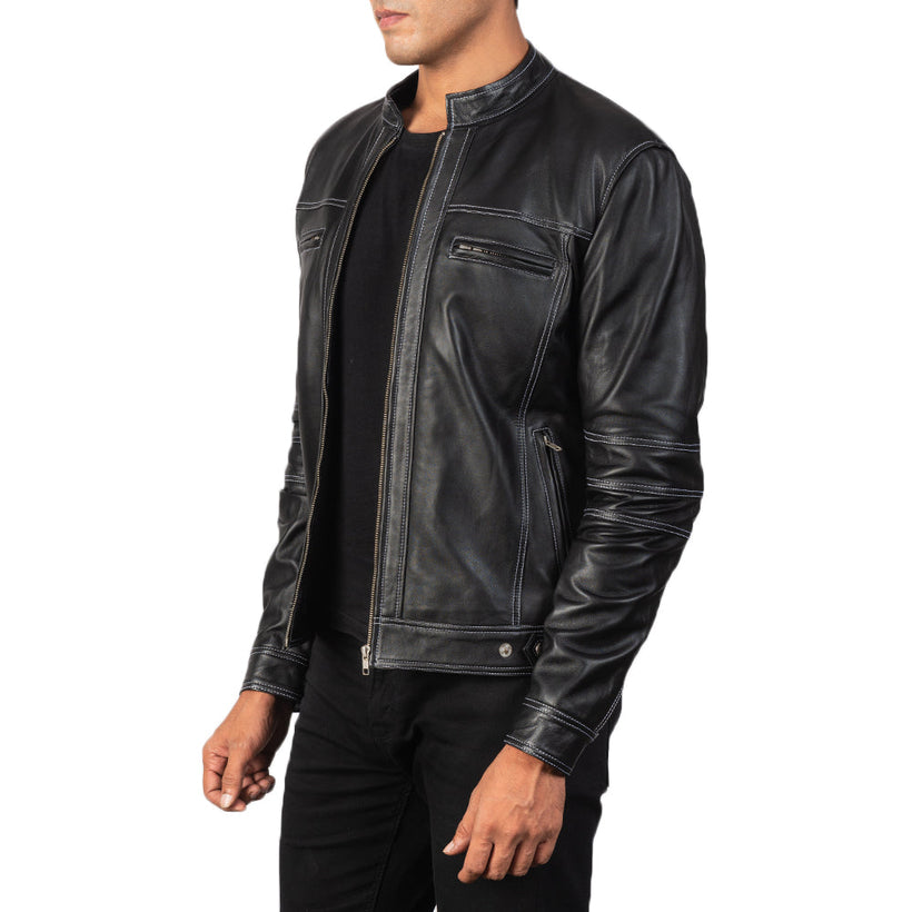 Youngster Nahkainen Biker-takki Miehille