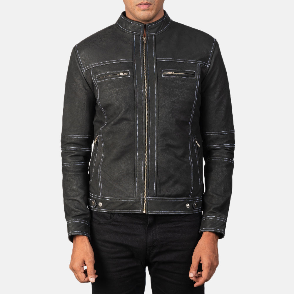 Youngster Nahkainen Biker-takki Miehille – alternate product view 3
