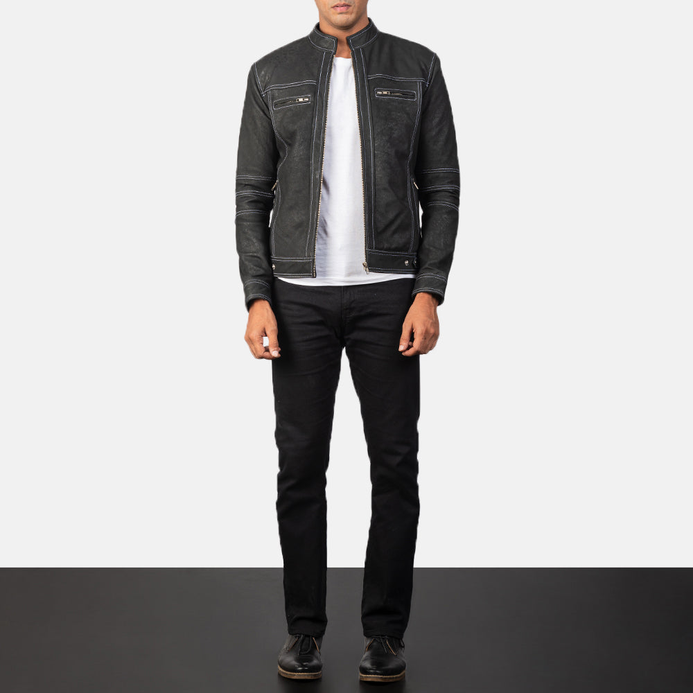 Youngster Nahkainen Biker-takki Miehille – alternate product view 4