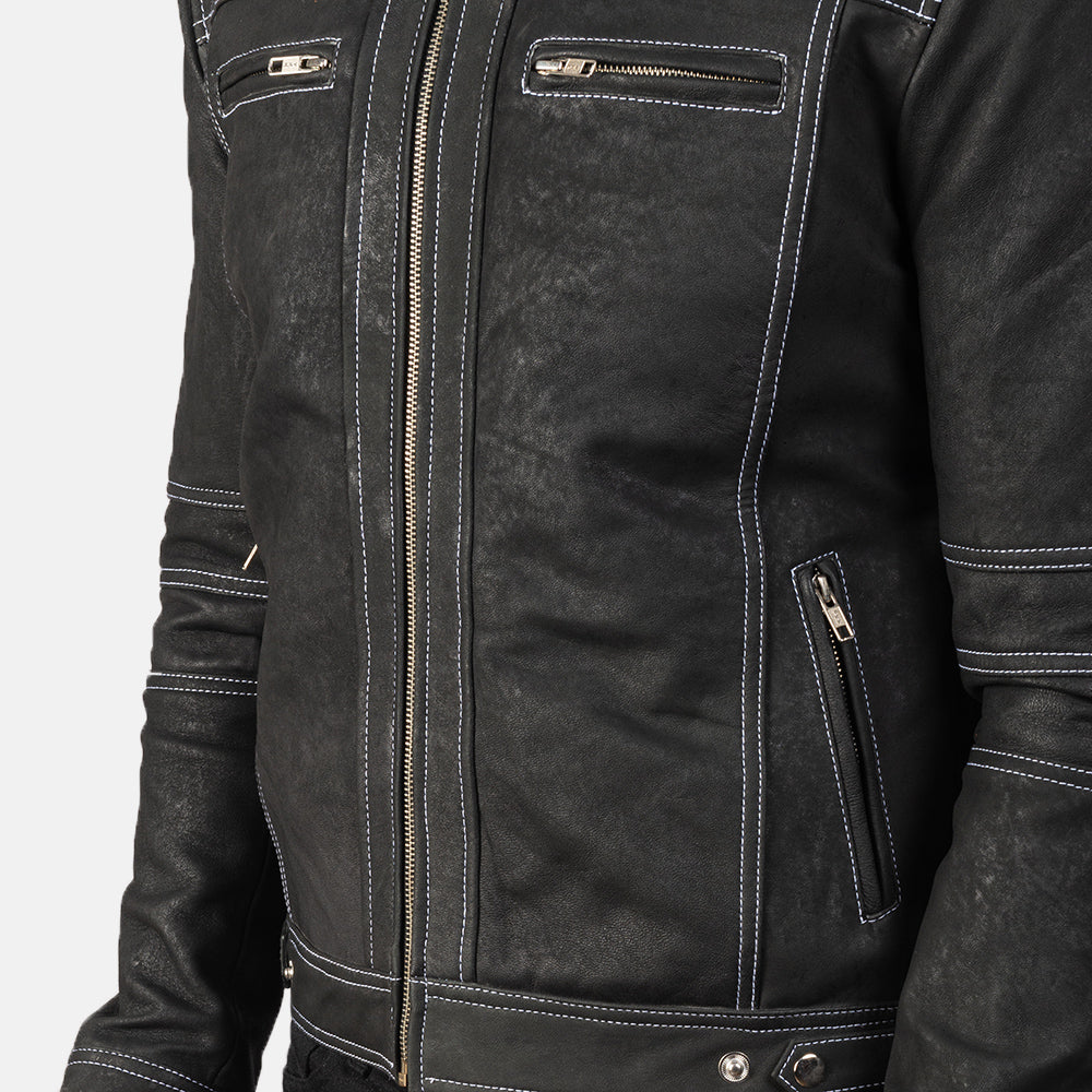 Youngster Nahkainen Biker-takki Miehille – alternate product view 6