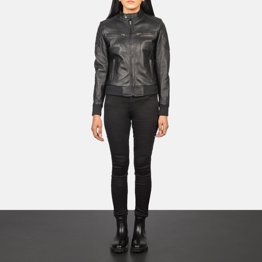 
Zenna Nahkainen Pommitakki Naisille – alternate product view 3